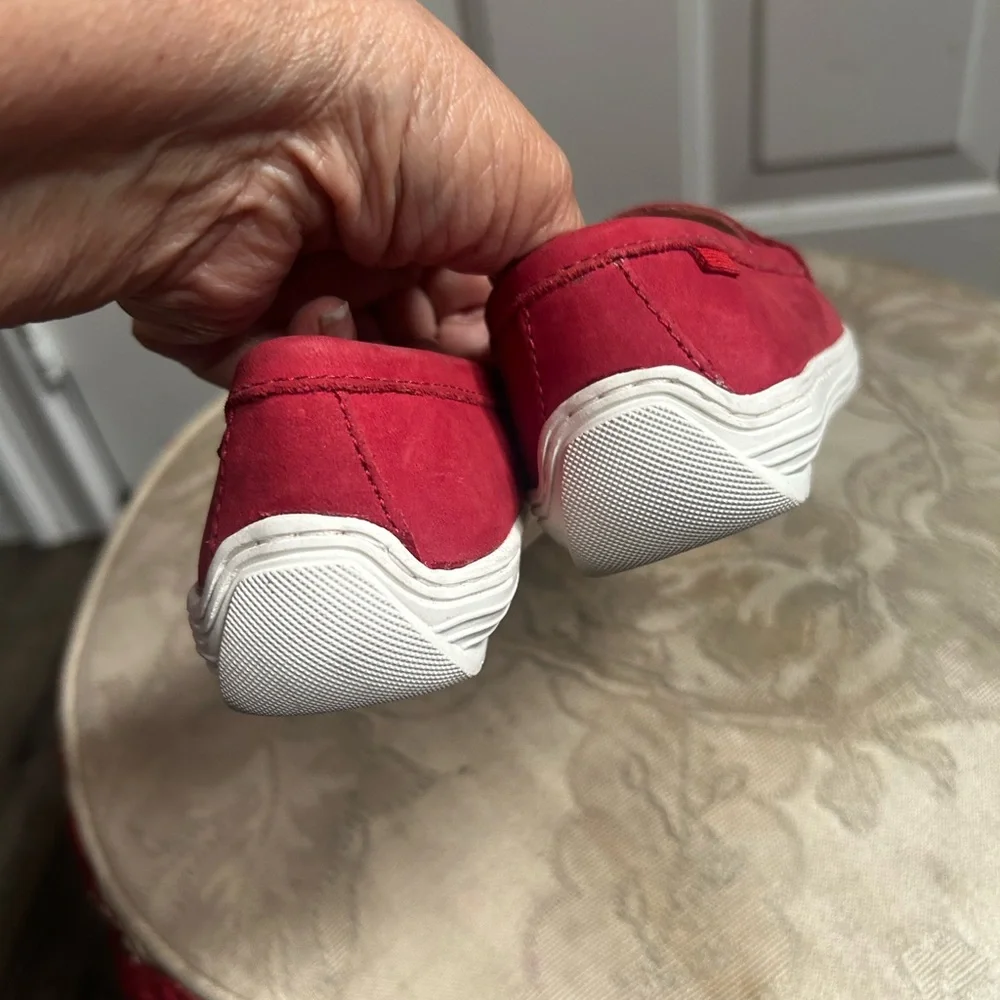 Marc Joseph New York Grand Street Red Suede Loafers with Silver Bit Hardware